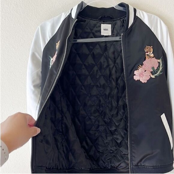 Vans California Embroidered Tiger Palm Tree Satin Jacket - Picture 10 of 12